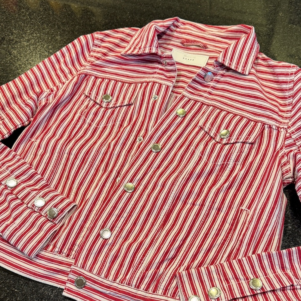 Blank NYC Red and White Striped Jacket
